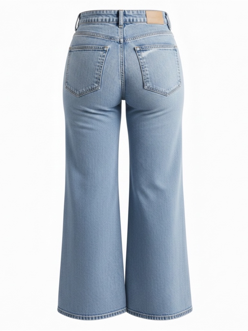 PAIGE Anessa High Rise Wide-Leg Crop Petite Jeans in Light Blue - Picture 2 of 12